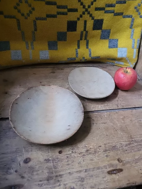 Two 19th Century Welsh Sycamore Treen Dairy Skimmers