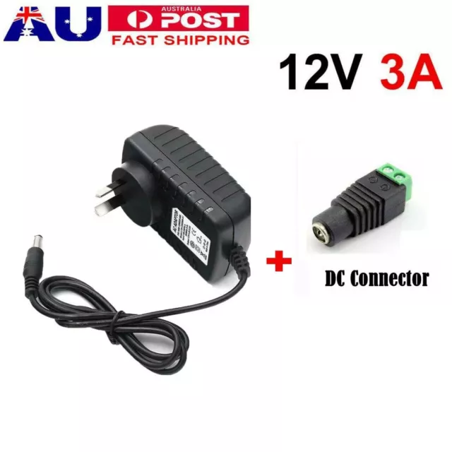 DC 12V 3A 36W Power Supply Adapter Charger Transformer For LED Strip Audio-Video