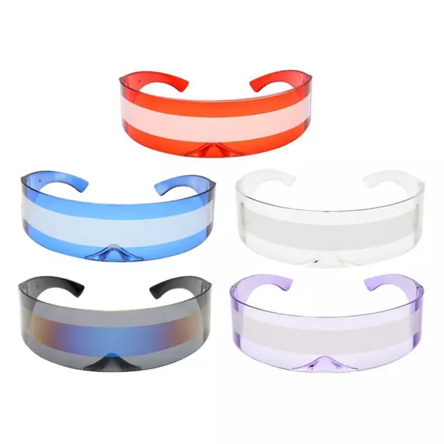 Robot Party Rave Costume  Futuristic Shield Wrap Light Tint Sun Glasses