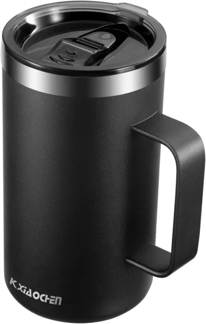 Coffee Travel Mug With Handle Stainless Steel Cup Tumbler Thermos Insulated 20oz