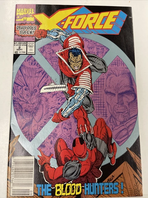 X-Force #2 NEWSSTAND VARIANT (Marvel 1991) 1st Weapon X & 2nd APP Deadpool NM/VF