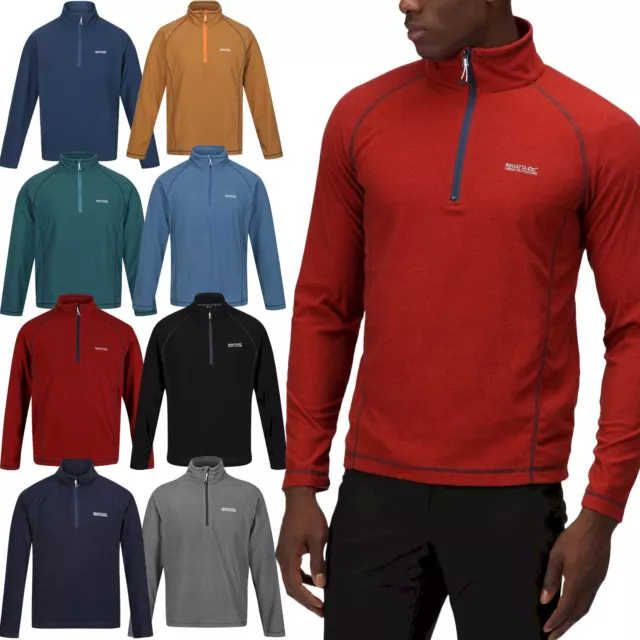 Regatta Mens Montes Fleece Jacket Half Zip Up Lightweight Micro Jumper Pullover