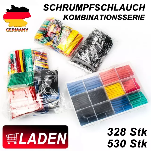 Schrumpfschlauch 560/800 tlg. Sortiment Set 2:1 Schrumpfschläuche 12 Größen Box