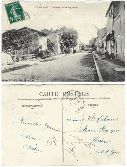 CPA Editeur Carrasset Boulevard de la République DAMAZAN 47 Lot-et-Garonne 1083