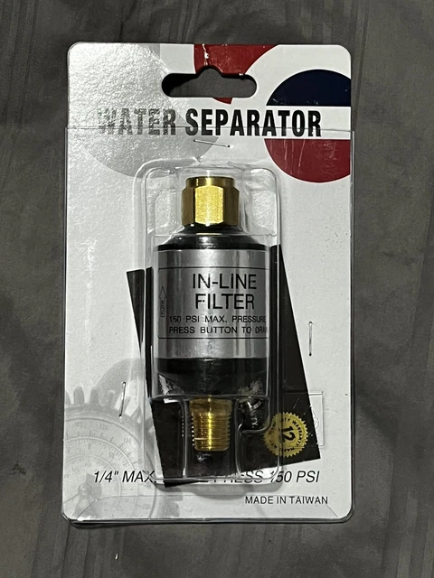 Air Compressor Water Oil Separator with Push Button Drain Valve