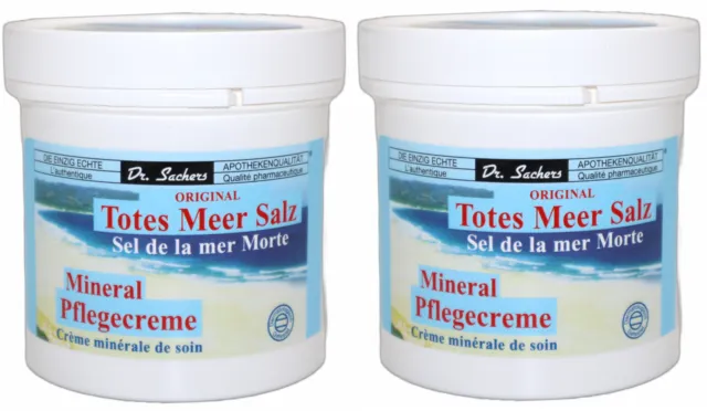 DR. SACHERS Totes Meer Salz Mineral Pflegecreme, 2 x 250 ml, Apothekenqualität