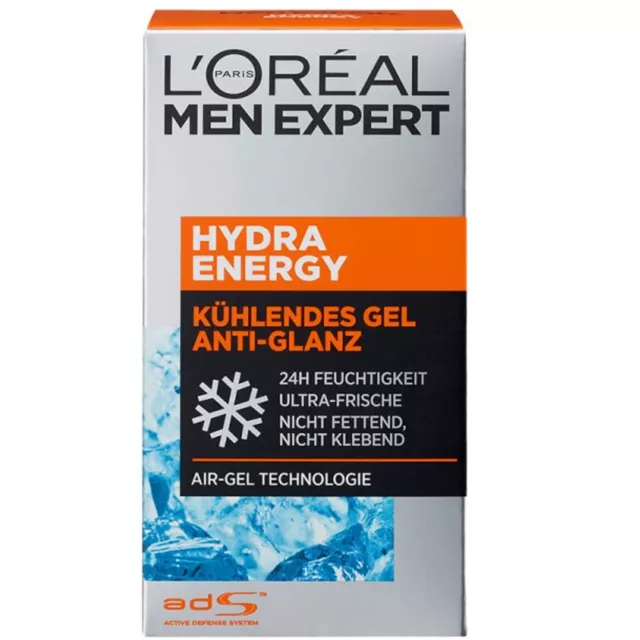 Loreal Men Expert Hydra Energy 50ml Kühlendes Gel Anti Glanz 24h Feuchtigkeit