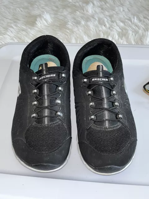 Skechers Womens Sport 22756W Black Casual Shoes Sneakers Size 11