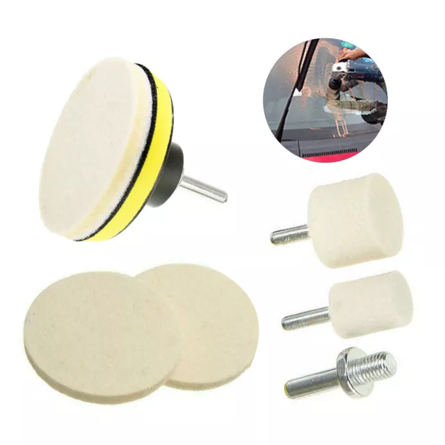 7Pcs Cerium Oxide Glass Polishing Kit Windscreen Scratch Remover Felt Pad Set UK