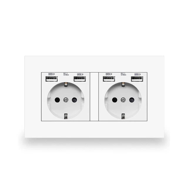 DEBFLEX Steckdose Caly Serie, 2P+T Schuko, Weiß – Einfache Montage, Europäischer Standard