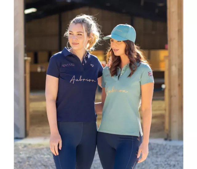 Shires Aubrion Ladies Team Polo Shirt Womens | Navy, Sage | XXS -XXL