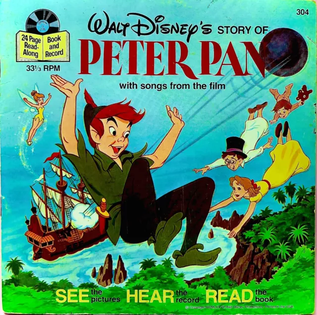 VINTAGE BOOK WALT DISNEY’S THE STORY Of “PETER PAN “ CHILDREN BOOK WITH ...