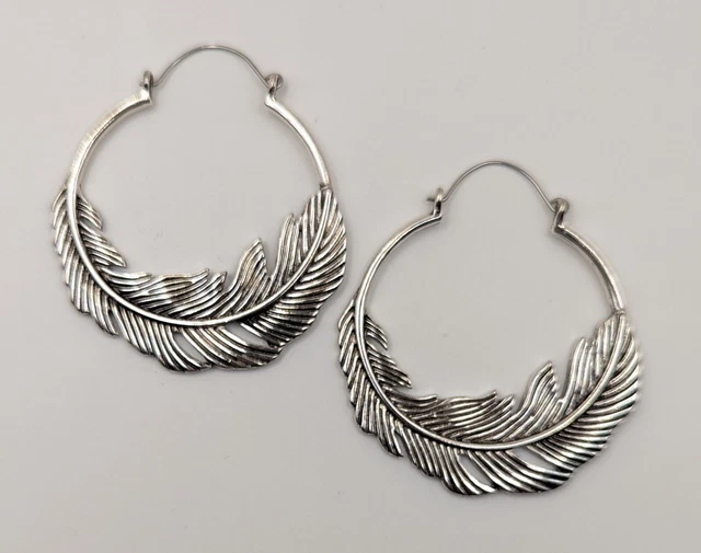 Plug Hoops for Gauges FEATHER Hangers Body Jewelry Ear Weights Earrings