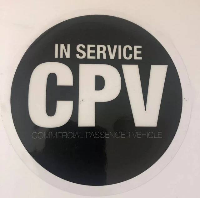 Passsenger Window Sticker CPV - (COMMERCIAL Passenger Vehicle) Car Window Sign - TWIN PACK (2 Stickers) $16.39 - PicClick AU