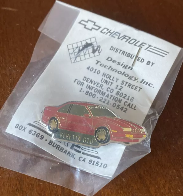 Vintage Chevrolet Beretta Hat Lapel Pin Badge Tie Tac Classic Red Enamel NOS