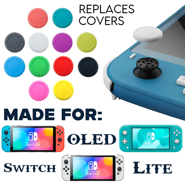 REPLACEMENT THUMB GRIPS Nintendo Switch Covers Pads Caps JoyCon Grip ...