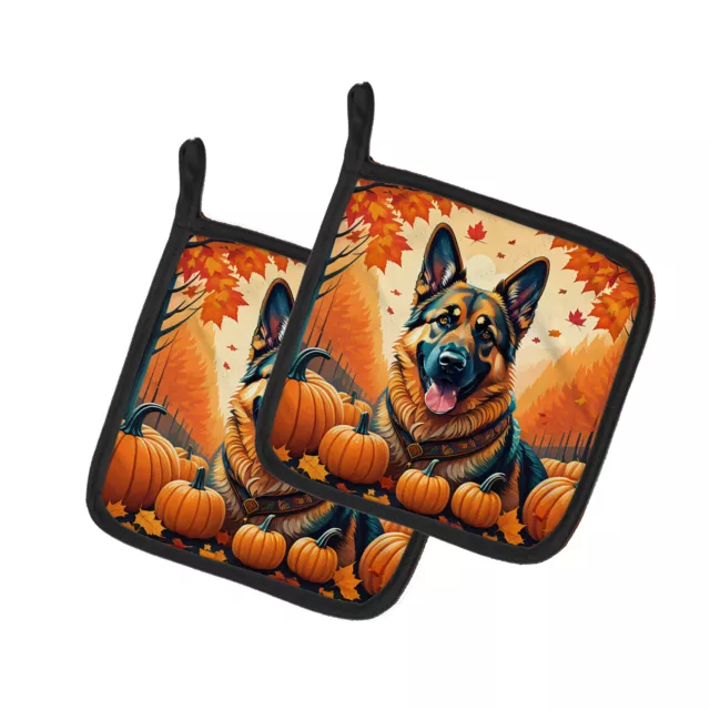 German Shepherd Fall Pair of Pot Holders DAC1048PTHD