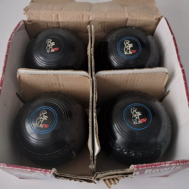 Almark Henselite Classic Indoor Deluxe Lawn Bowls Size 5 Set Dog Super Grip