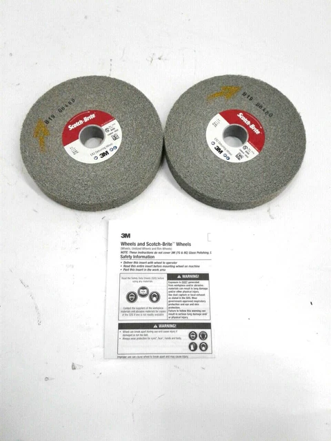 3M Scotch-Brite 6"x 1"x 1" EX2 Deburring Wheel 17218 / 8S Fine  Qty 2