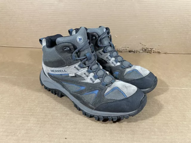 MERRELL PHOENIX BLUFF Men's US 10 Mid Trail Hiking Shoes Gray Blue Trim ...