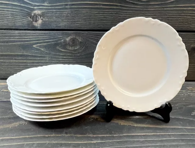 Habsburg MZ Austria China White Racine 6 1/4” Bread Plates Set Of 9