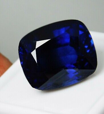 20 Ct Natural Cushion Bright Blue Rare Kashmir Sapphire Gemstone Certified !