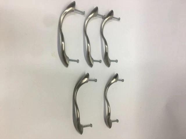 5 Silver Metal Drawer Handles Modern Pulls Knobs Hardware Kitchen Cabinets