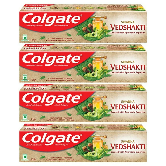 Pasta de dientes Colgate Swarna Vedshakti Anticavidad con paquete ayurvédico de 4.200 g