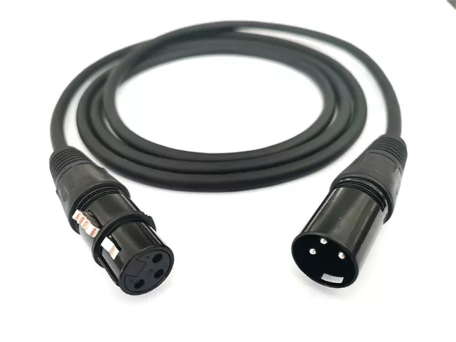 XLR Kabel Mikrofon Stecker auf Buchse Symmetrisches Patchkabel OFC Mic BLACK