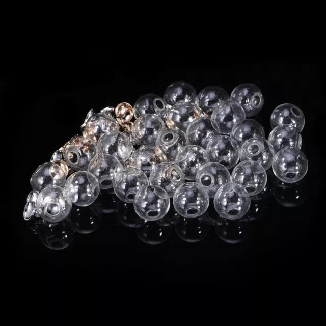 60 Pcs Silikonperlen Glasklare Ornamente Mini-Kugelflasche Aus