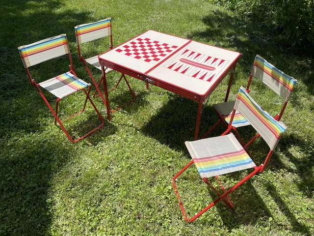 Tavolo Da Spiaggia Anni 70 Con 4 Sedie Modernariato mid century riviera
