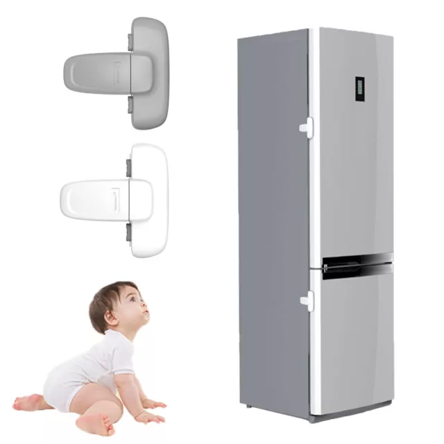 EUDEMON 1 Pack Home Refrigerator Fridge Freezer Door Lock Latch Catch Toddler Kids Child Cabinet Locks Baby Safety Child Lock Easy to Install and Use