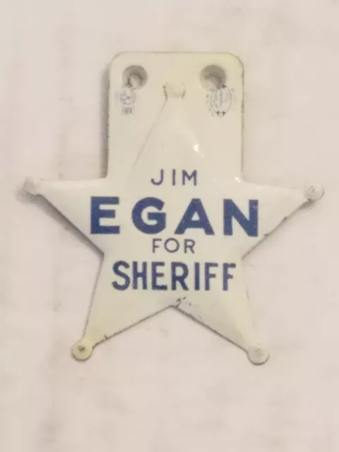 Très joli lot d'épingles de campagne vintage Jim Egan pour shérif étoile milieu du siècle cool