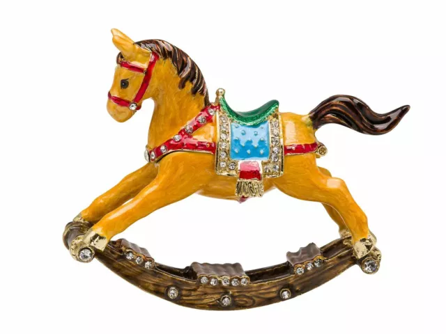 Écrin à bijoux/boîte à pilules - forme de cheval à bascule