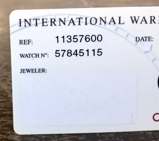 OMEGA International Warranty Card Speedmaster Constellation Gold 11357600 9027 / 2