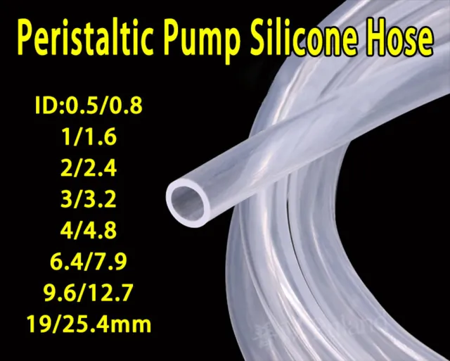 Peristaltic Pump Tube 0.5~25.4mm Food Grade Transparent Pump Tube Silicone Hose