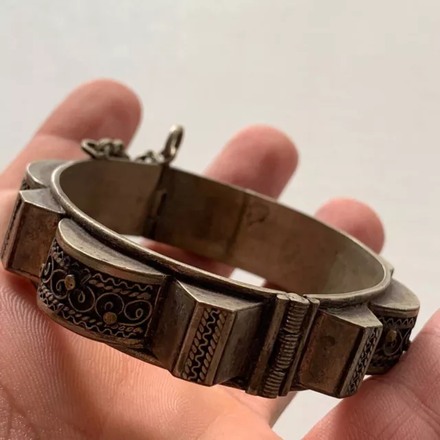 Stunning Ancient Silvered Antique Viking Very Rare Bracelet Artifact Amazing