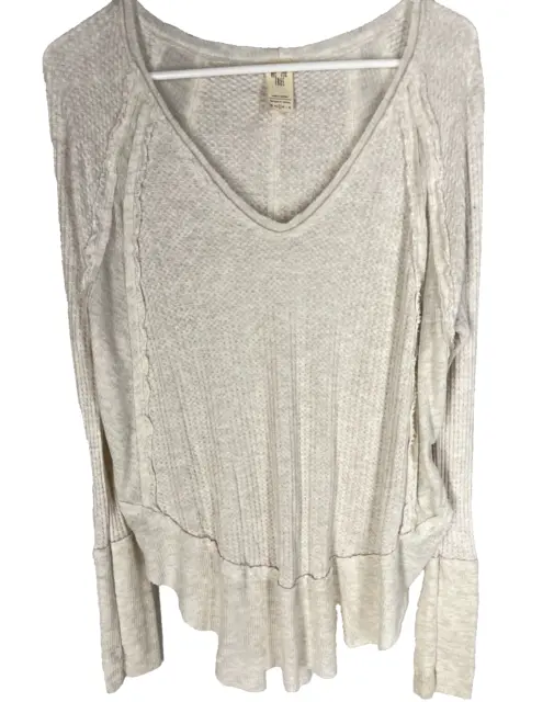 Free People We the Free Catalina L/S Pullover Sz S Thermal Off White