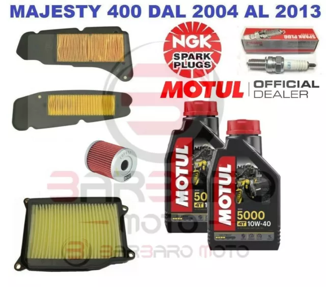 Kit Tagliando Yamaha Majesty 400 2009 2010 2011 2012 2013 Olio Motul Filtri Cand