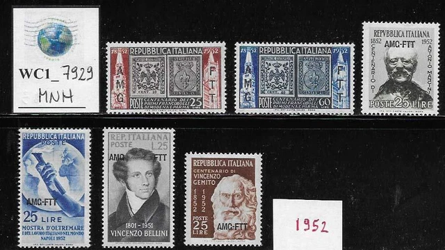 WC1_7929. TRIESTE FTT. Small lot of 1952 sets & stamps. MNH