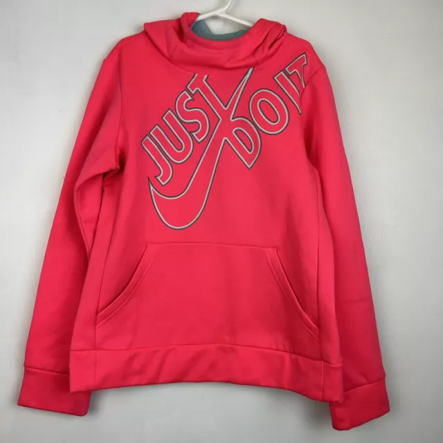 Nike Therma Hoodie Girls Youth Size Medium Sweater  Funnel Neck 859975 011 Flaw
