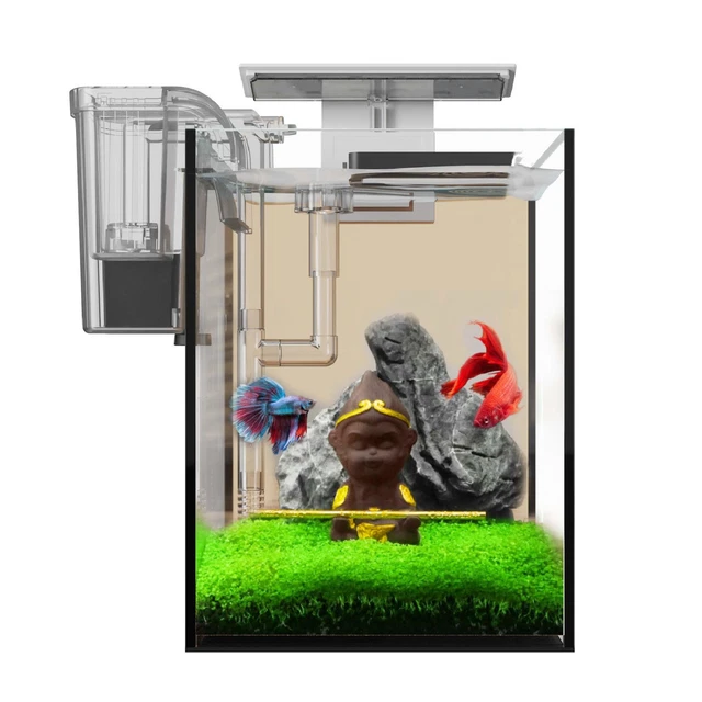 Desktop Small Fish Tank 3 In 1 Clear Aquarium Kit Betta Fish Tank With Filte Sls
