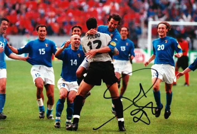 Fabrizio Ravanelli Signed 12X8 Photo Italy Autograph AFTAL COA (9054) 