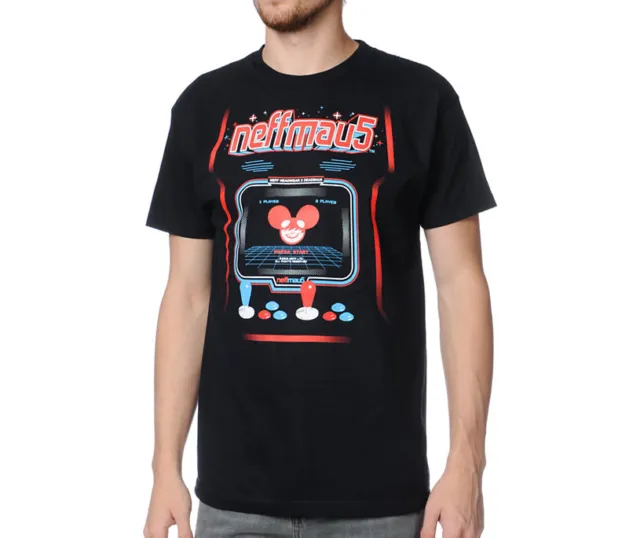Nuovo Con Etichette Neff x Deadmau5 Arcade Maglietta Nero Medium-Xxlarge Raro