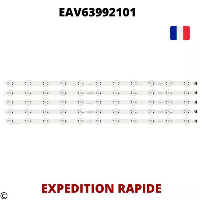 Kit 5 Barres Bandes Led Tv 75Uk6500 75Uk6200 75Un7070 75Uk6190 75Um7570 75Um6970