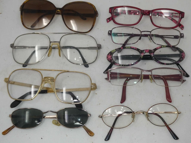Wholesale Mixed Lot 9 Vintage Eyeglasses Frames & Sunglasses