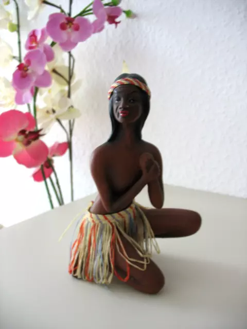 Seltene alte Original Cortendorf Figur indigene Frau 50er Jahre 2