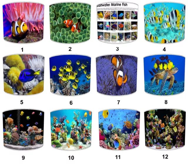 Under The Sea Lampshades Ideal To Match Marine Fish Aquarium Wall Decals