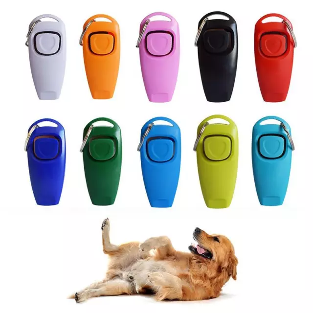 Pet Dog Training Whistle Clicker Pet Trainer Puppy Helper Guide Obedienc Ca