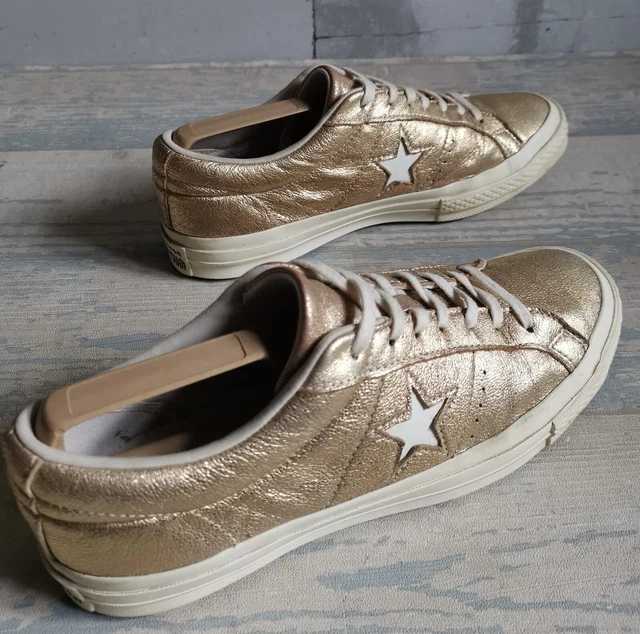 Converse one star heavy metallic hotsell leather low top